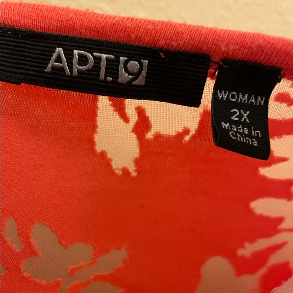 Apt. 9 Orange Floral Short Sleeve Tee - Picture 2 of 5